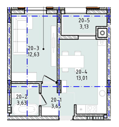 1-комнатная 36.05 м² в ЖК Вилла Зубра от 21 650 грн/м², с. Зубра