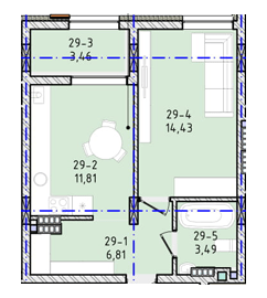 1-кімнатна 40 м² в ЖК Вілла Зубра від 21 650 грн/м², с. Зубра