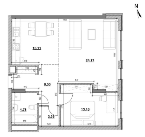 2-комнатная 66.09 м² в ЖК Америка от 18 382 грн/м², Львов