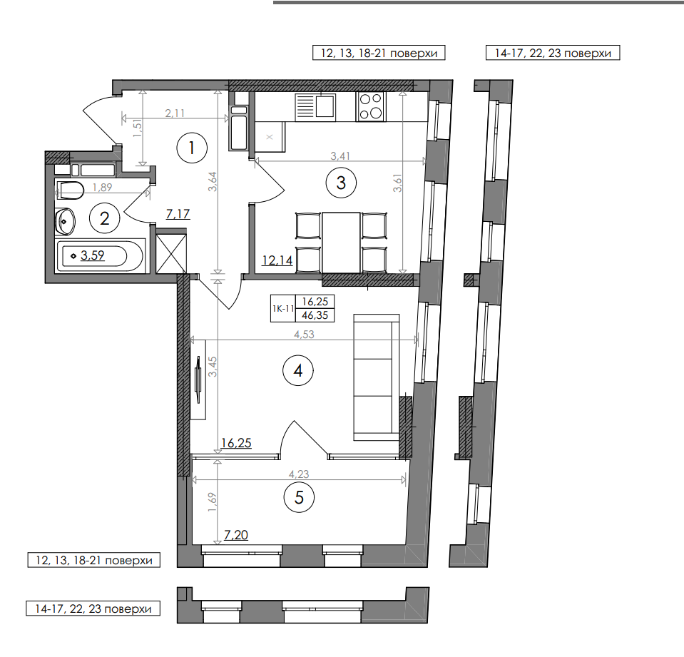 1-кімнатна 36.04 м² в ЖК Svitlo Park від 43 597 грн/м², Київ