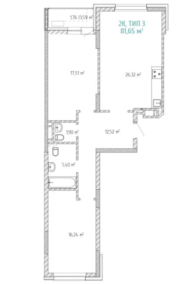 3-кімнатна 81.65 м² в ЖК Krona Park II від 25 000 грн/м², м. Бровари
