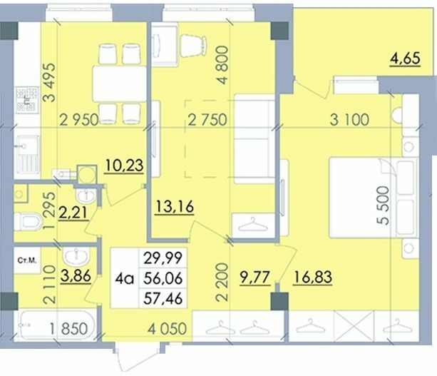 2-кімнатна 57 м² в ЖК на вул. Полтавський Шлях, 61 від 13 700 грн/м², смт Чутове