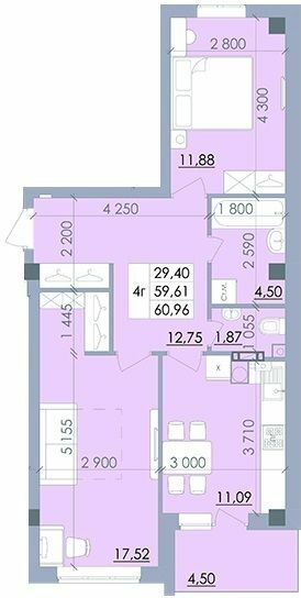 2-кімнатна 60 м² в ЖК на вул. Полтавський Шлях, 61 від 13 700 грн/м², смт Чутове