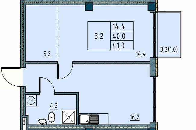 1-комнатная 41 м² в ЖК Пространство на Ришельевской от 44 000 грн/м², Одесса