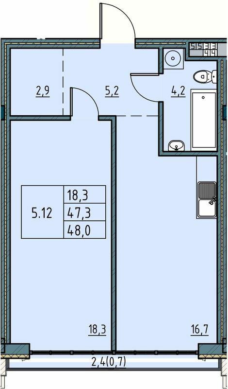 1-комнатная 48 м² в ЖК Пространство на Ришельевской от 44 000 грн/м², Одесса