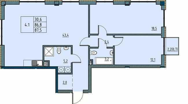 2-комнатная 87.5 м² в ЖК Пространство на Ришельевской от 42 850 грн/м², Одесса