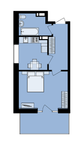 1-кімнатна 40.91 м² в ЖК Urban One Naukova Apartments від 27 150 грн/м², Харків