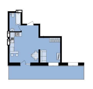 1-комнатная 42.21 м² в ЖК Urban One Naukova Apartments от 27 150 грн/м², Харьков