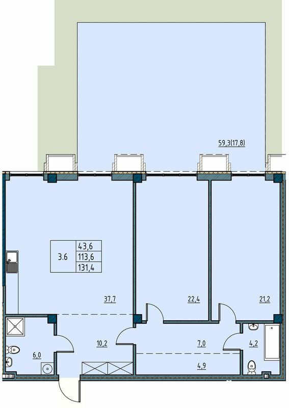 2-кімнатна 131.4 м² в ЖК Простір на Рішельєвській від 45 400 грн/м², Одеса