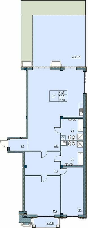 2-кімнатна 167.8 м² в ЖК Простір на Рішельєвській від 42 750 грн/м², Одеса