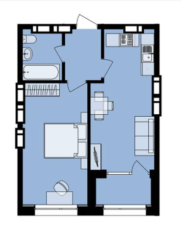 1-комнатная 38.12 м² в ЖК Urban One Naukova Apartments от 27 500 грн/м², Харьков