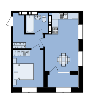 1-комнатная 39.19 м² в ЖК Urban One Naukova Apartments от 27 150 грн/м², Харьков