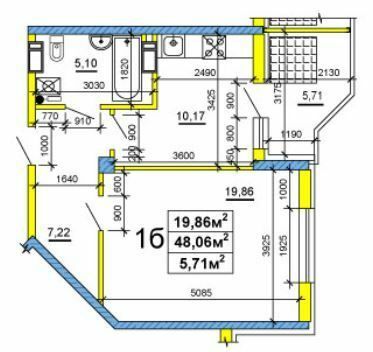 1-комнатная 48.06 м² в ЖК на ул. Сержанта Жужомы, 1 от 18 500 грн/м², Черкассы