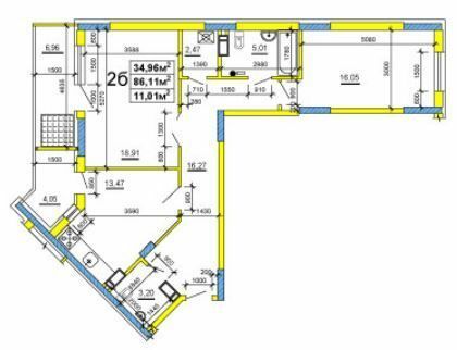 2-комнатная 86.11 м² в ЖК на ул. Сержанта Жужомы, 1 от 18 150 грн/м², Черкассы