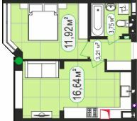 1-комнатная 35.31 м² в ЖК 7'я от 28 000 грн/м², с. Счастливое