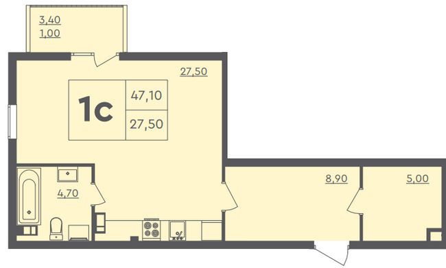 1-комнатная 47.1 м² в ЖК Scandia от 22 000 грн/м², г. Бровары