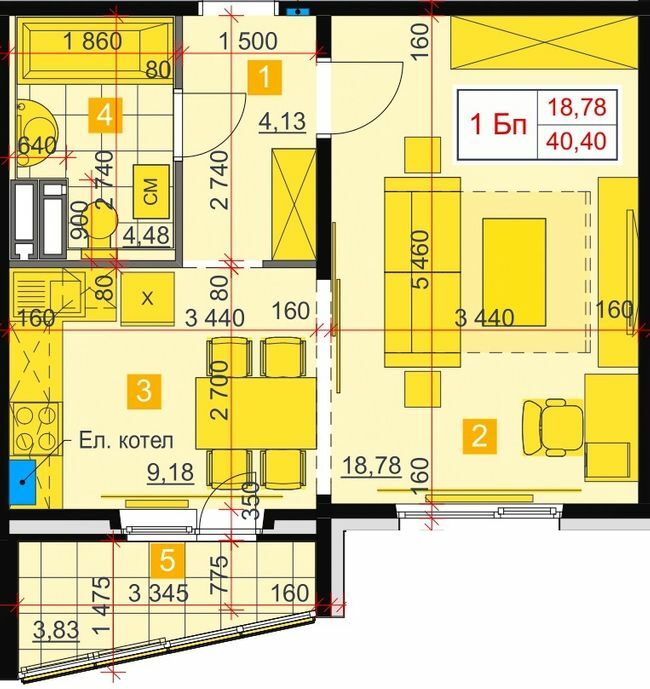 1-кімнатна 40.4 м² в ЖК Greendom від 18 000 грн/м², с. Погреби