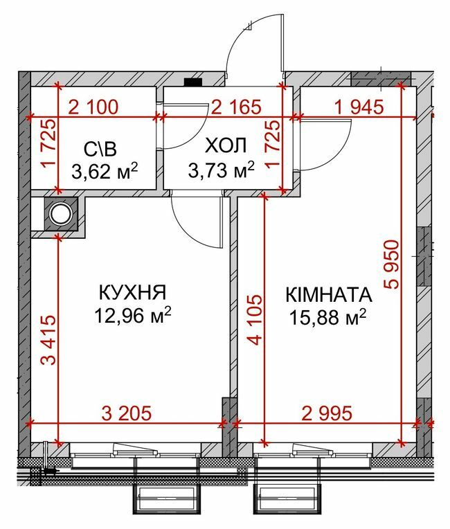 1-комнатная 35.4 м² в ЖК Riverside от 33 750 грн/м², с. Погребы