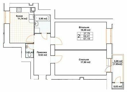 2-кімнатна 67.19 м² в ЖК Богуслава від 19 000 грн/м², Тернопіль