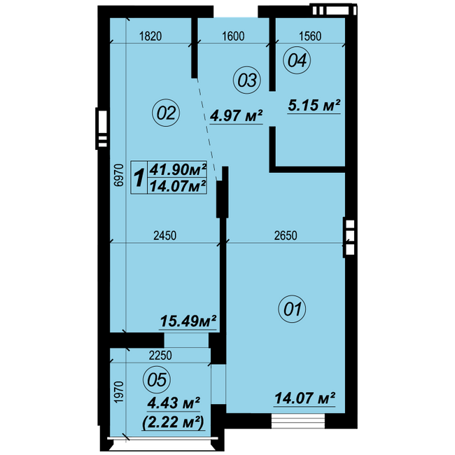 1-комнатная 41.9 м² в ЖК Verba от 19 250 грн/м², пгт Глеваха