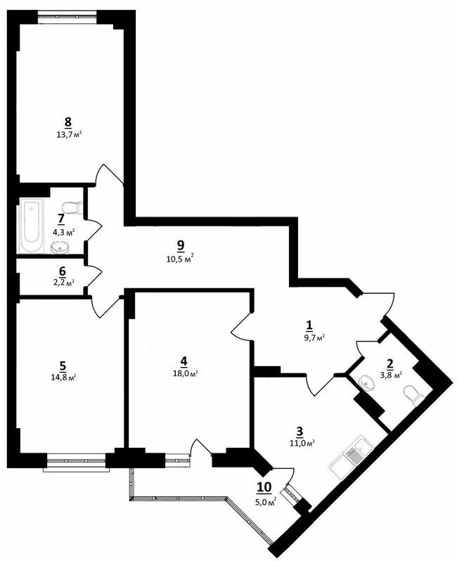 3-комнатная 95.2 м² в ЖК Авиа Квартал от 27 000 грн/м², г. Вишневое