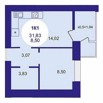 1-комнатная 31.83 м² в ЖК Атмосфера от 27 100 грн/м², г. Вишневое