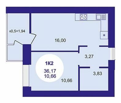 1-комнатная 36.17 м² в ЖК Атмосфера от 27 100 грн/м², г. Вишневое