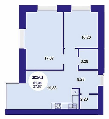 2-комнатная 61.04 м² в ЖК Атмосфера от 25 050 грн/м², г. Вишневое