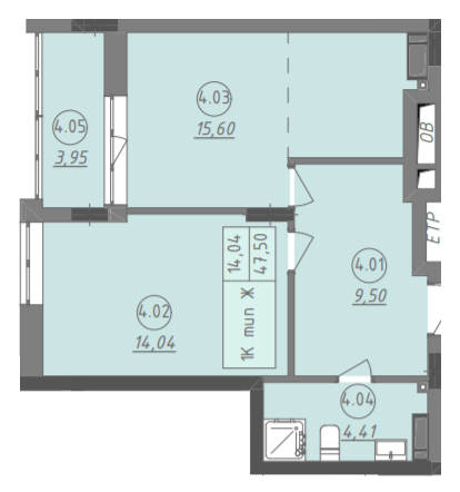 1-кімнатна 47.5 м² в ЖК Променада від 25 200 грн/м², м. Вишневе