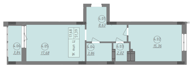 1-кімнатна 51.39 м² в ЖК Променада від 25 200 грн/м², м. Вишневе