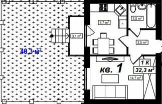 1-комнатная 32.3 м² в ЖК Амстердам от 18 000 грн/м², с. Белогородка