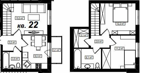 Дворівнева 67.6 м² в ЖК Амстердам від 18 250 грн/м², с. Білогородка