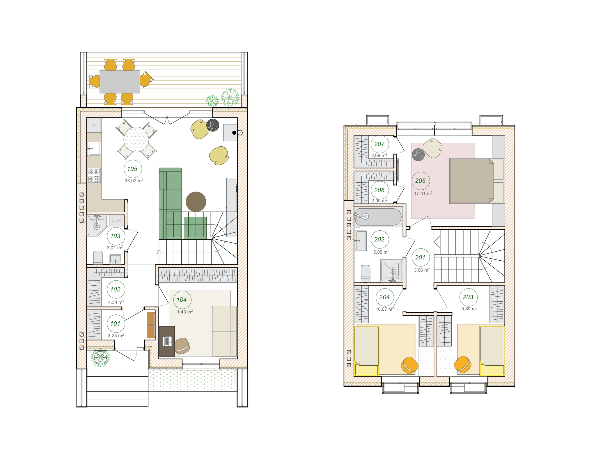 Таунхаус 105 м² в Таунхауси FORT HOMES від 26 381 грн/м², с. Стоянка