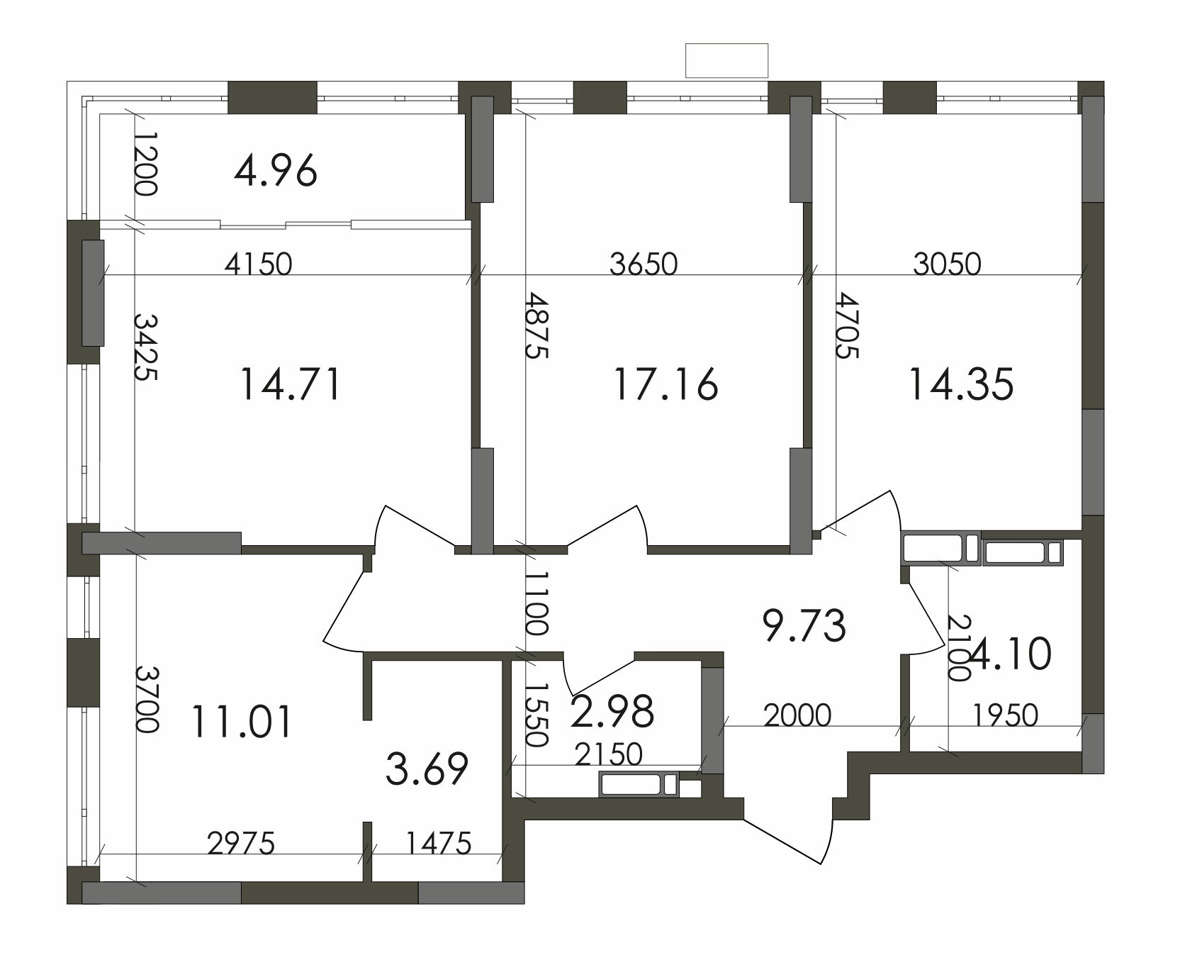 3-комнатная 81.69 м² в ЖК Star City от 24 577 грн/м², Киев