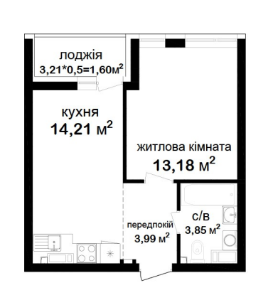 1-комнатная 36.83 м² в ЖК Феофания City от 49 000 грн/м², Киев