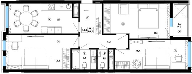 3-кімнатна 84.2 м² в ЖК Paradise Avenue від 26 000 грн/м², с. Крюківщина