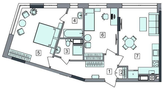 2-комнатная 68.07 м² в ЖК Евромисто-2 от 25 500 грн/м², с. Крюковщина