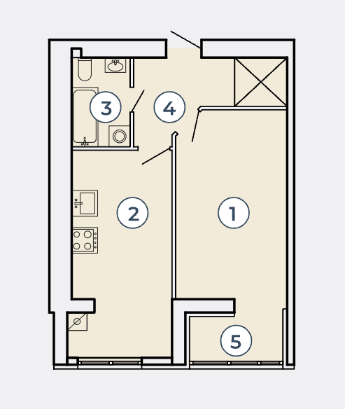 1-кімнатна 48.2 м² в КК Атмосфера від 36 000 грн/м², Запоріжжя
