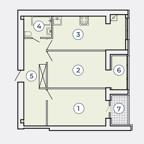 2-кімнатна 68.64 м² в КК Атмосфера від 36 000 грн/м², Запоріжжя