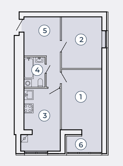 2-кімнатна 59.23 м² в КК Атмосфера від 36 000 грн/м², Запоріжжя