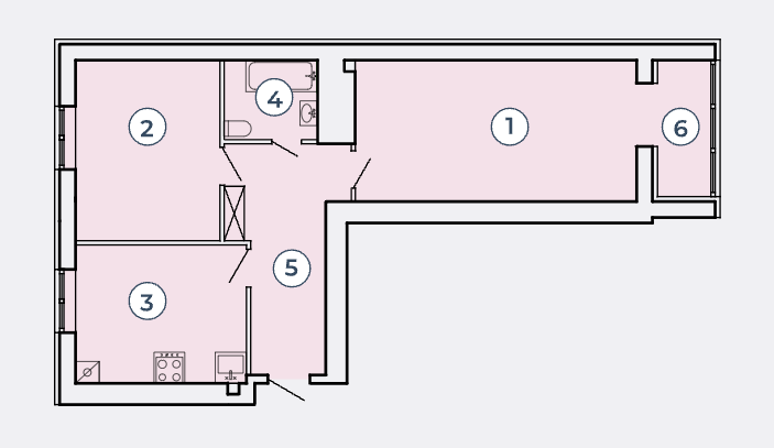 2-кімнатна 66.54 м² в КК Атмосфера від 20 700 грн/м², Запоріжжя