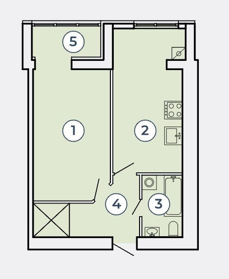 1-комнатная 48.17 м² в КК Атмосфера от 36 000 грн/м², Запорожье