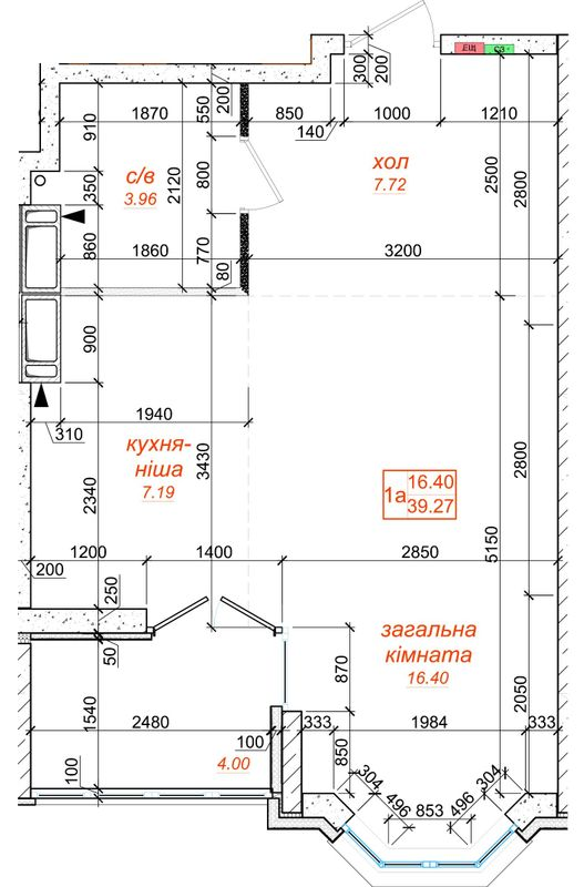 1-кімнатна 39.27 м² в ЖК Одеський бульвар від 24 000 грн/м², с. Новосілки