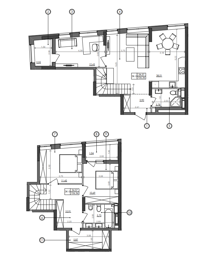 Дворівнева 106.6 м² в ЖК Svitlo Park від 39 480 грн/м², Київ