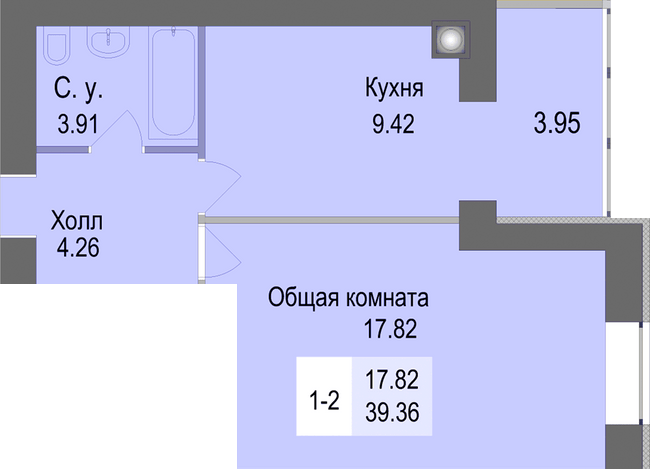 1-кімнатна 39.36 м² в ЖК Софіївська сфера від 27 500 грн/м², с. Софіївська Борщагівка