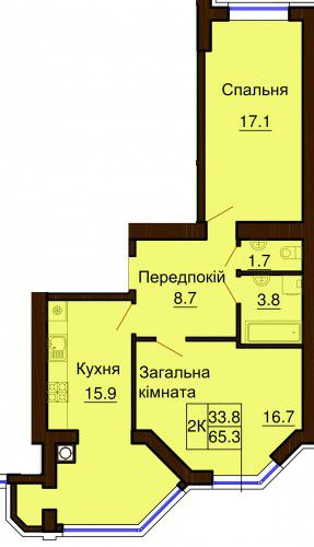 2-кімнатна 65.3 м² в ЖК Софія Клубний від 32 000 грн/м², с. Софіївська Борщагівка