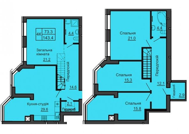 Двухуровневая 143.4 м² в ЖК София Сити от 32 000 грн/м², с. Софиевская Борщаговка