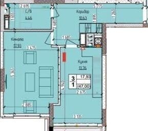 1-комнатная 47 м² в ЖК Пионерский квартал 2 от 26 500 грн/м², пгт Чабаны