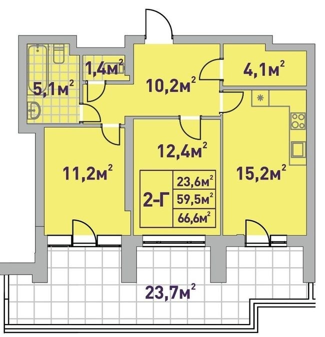 2-кімнатна 66.6 м² в ЖК Центральний-2 від 27 450 грн/м², м. Ірпінь