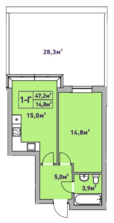 1-кімнатна 47.2 м² в ЖК Центральний-2 від 34 250 грн/м², м. Ірпінь